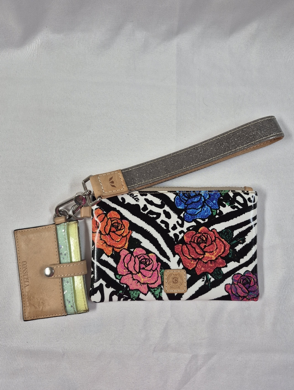 Consuela Rita Combi Wristlet with Card Holder and Wrist Strap EUC